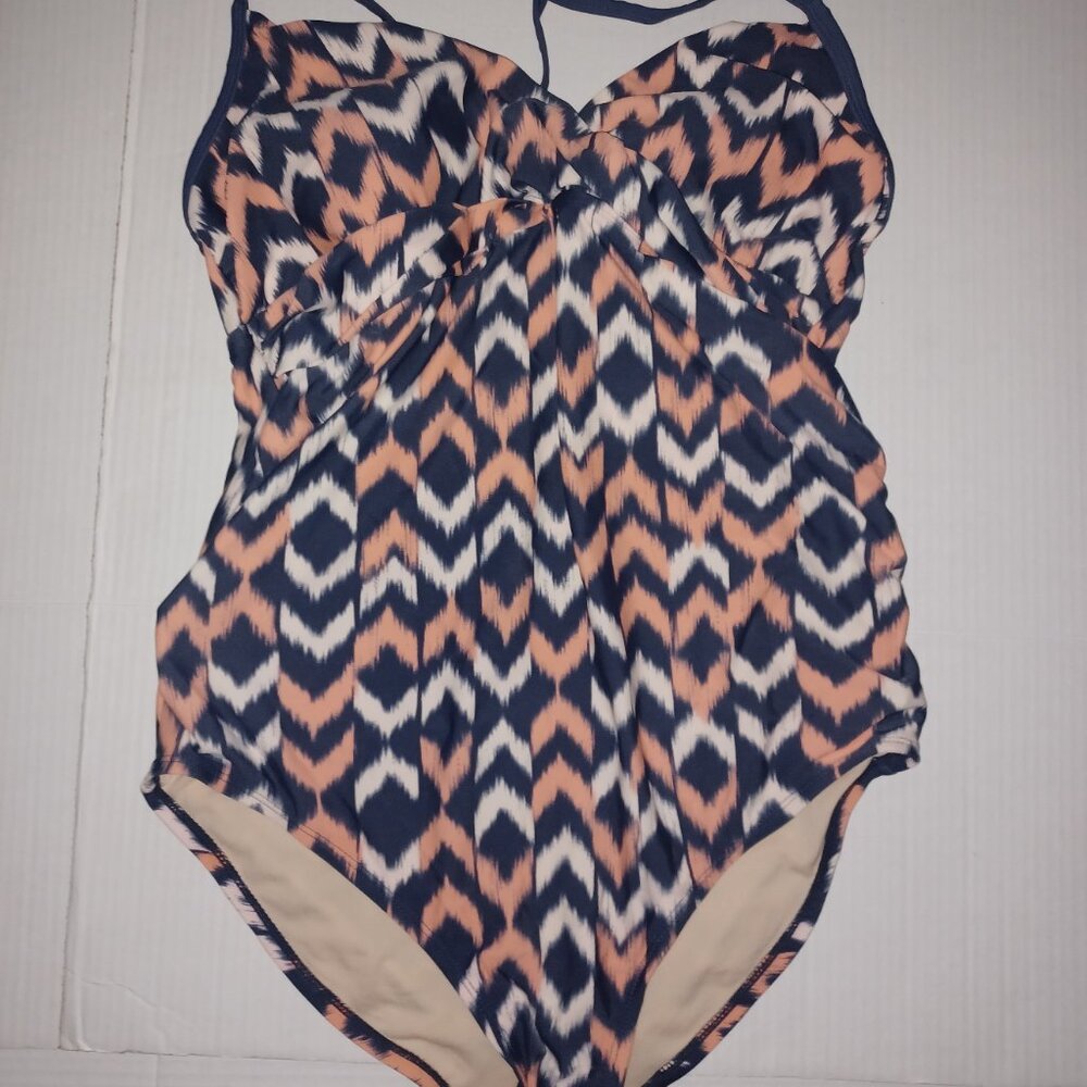 LIZ LANGE MATERNITY HALTER NECK TIE ONE PIECE MATERNITY SWIMSUIT